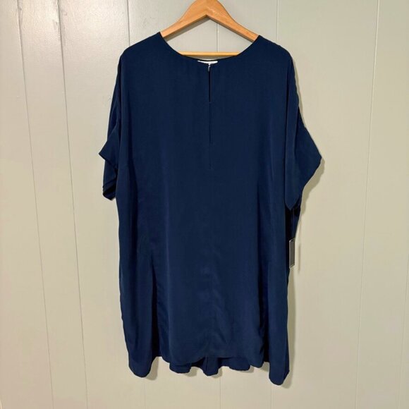 NEW Emerson Fry Solar Tunic Deep Sea Medium Navy 100% Silk Lagenlook Minimalist - Picture 4 of 16
